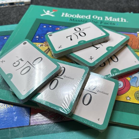 Vintage Hooked On Math Division Level 4 Sealed Flash Cards Workbook Audio Tapes - Picture 4 of 8
